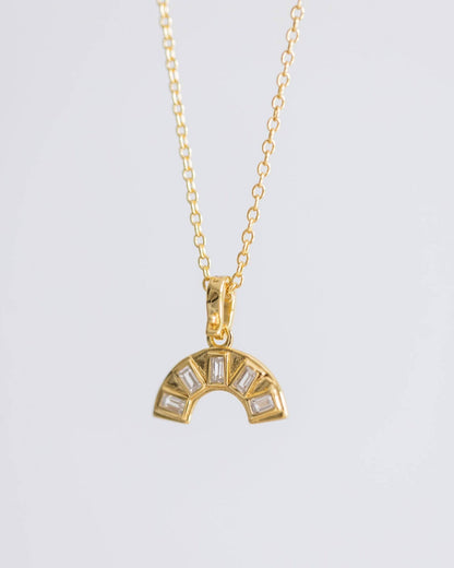 Gold Crystal Rainbow Necklace - I Bought a Yard Sale