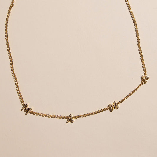 Gold MAMA Initial Necklace - I Bought a Yard Sale