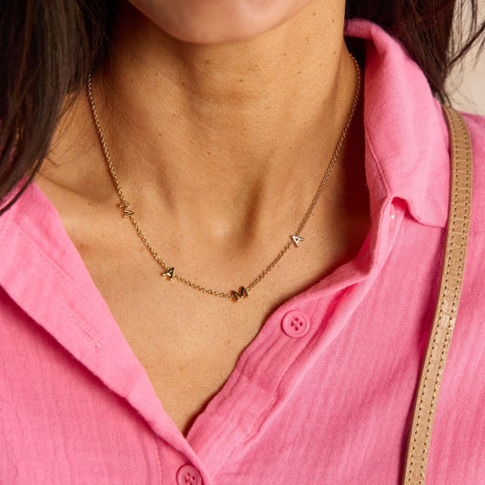 Gold MAMA Initial Necklace - I Bought a Yard Sale