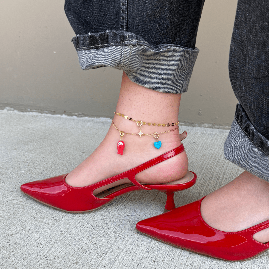 Gold Mini Paper Clip Chain Anklet - I Bought a Yard Sale