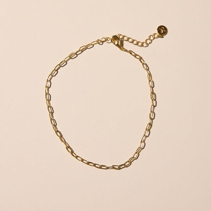 Gold Mini Paper Clip Chain Anklet - I Bought a Yard Sale