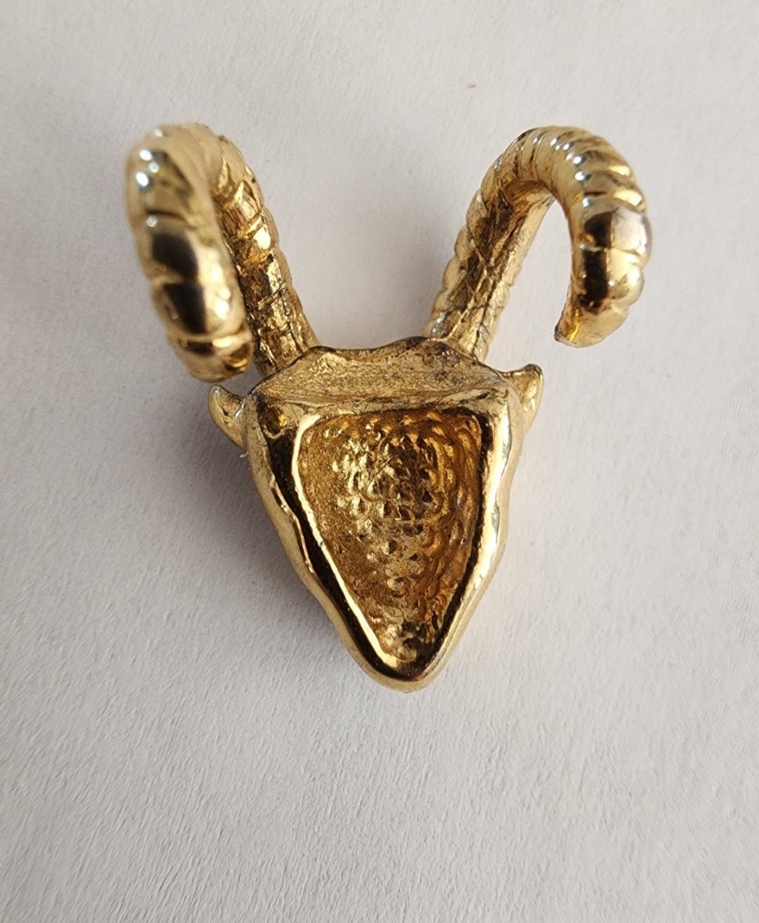 Gold plated Ram Head's Pendant - I Bought a Yard Sale