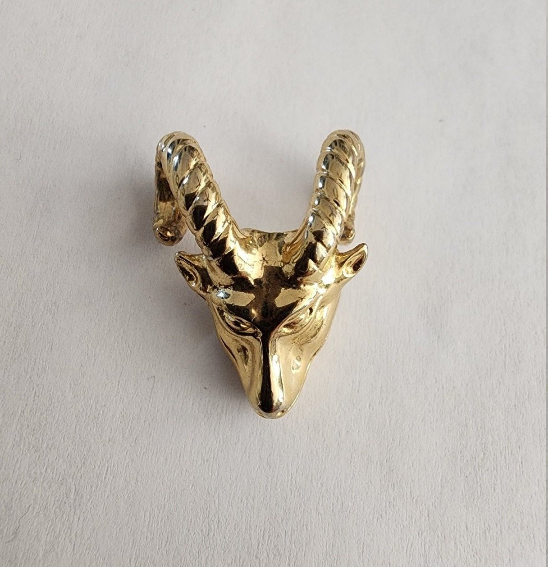 Gold plated Ram Head's Pendant - I Bought a Yard Sale