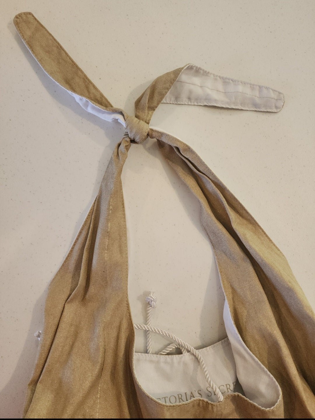 Gold Victoria Secret Tote, White inside - I Bought a Yard Sale