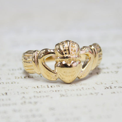 Handcrafted Vintage Ring 18k Gold Irish Claddagh Ring Antique R1768 Antique Rings Jewelry by PVD Vintage Jewelry - I Bought a Yard Sale