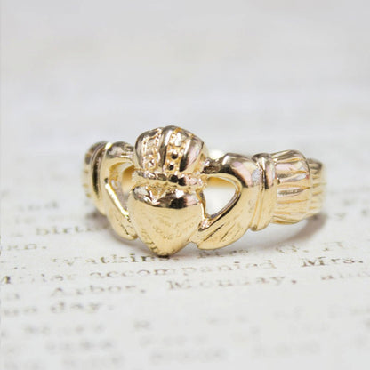 Handcrafted Vintage Ring 18k Gold Irish Claddagh Ring Antique R1768 Antique Rings Jewelry by PVD Vintage Jewelry - I Bought a Yard Sale