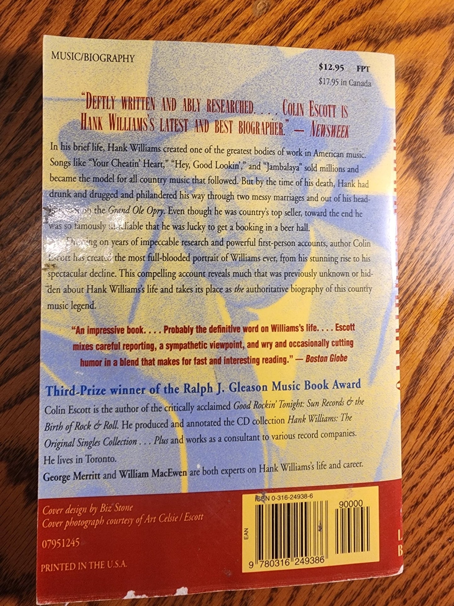 Hank Williams: The Biography softcover book 1995 by Colin Escott - I Bought a Yard Sale