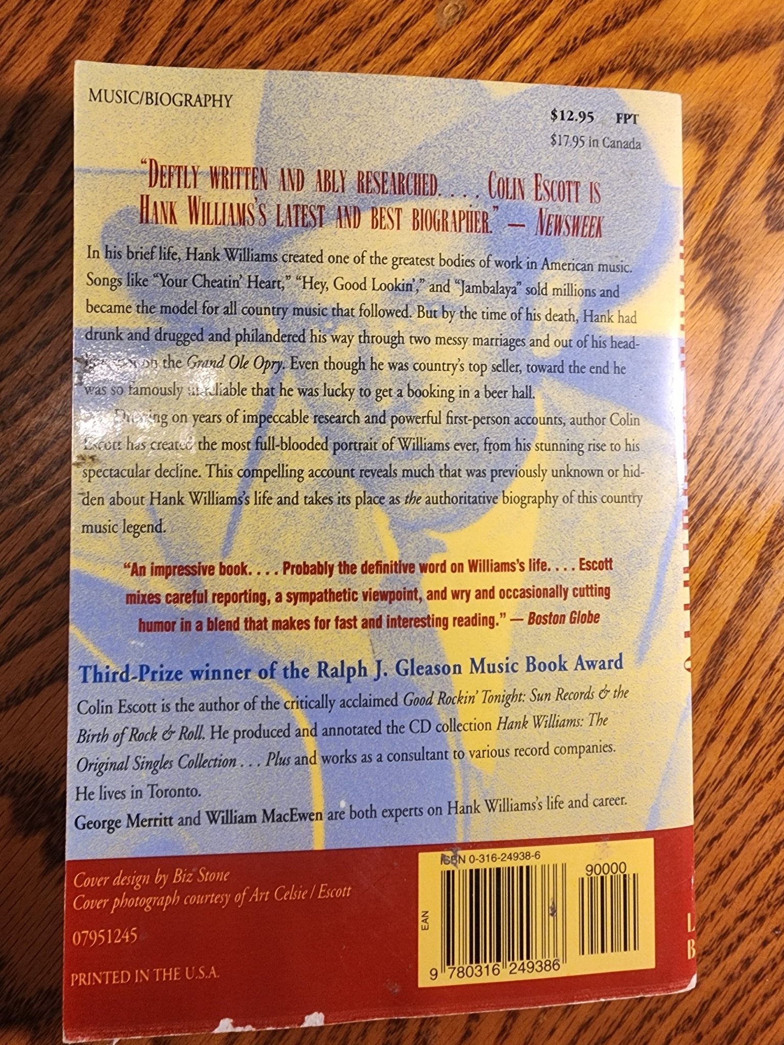 Hank Williams: The Biography softcover book 1995 by Colin Escott - I Bought a Yard Sale