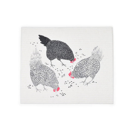 Happy Chickens Swedish Dishcloth - I Bought a Yard Sale
