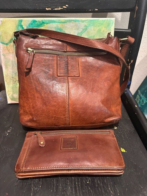 Harbour 2nd Brown Leather Hazel Crossbody Bag and Matching Anchor Logo - I Bought a Yard Sale