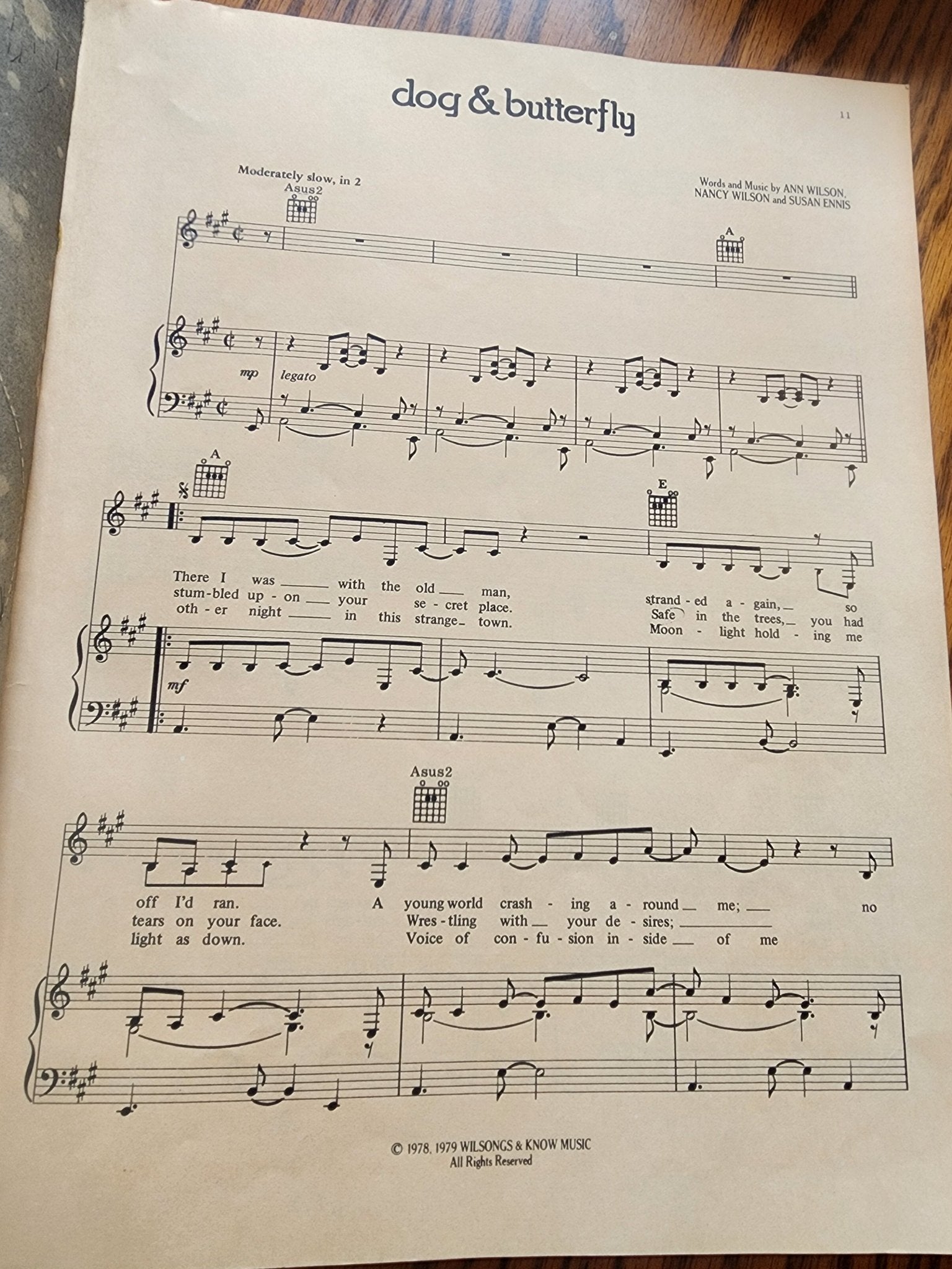 Heart Dog & Butterfly Music Piano Songbook 1979 - I Bought a Yard Sale