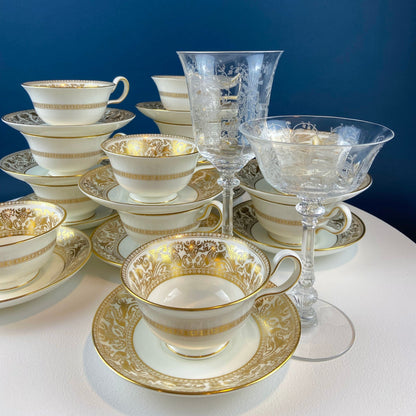 Heisey Sweet Wine, Liquor Glasses. Set of 6 Orchid Pattern Etched Crystal Sherbets. Home Gift. Dining Room Decor. Collectible Glassware. - I Bought a Yard Sale