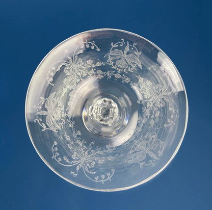 Heisey Sweet Wine, Liquor Glasses. Set of 6 Orchid Pattern Etched Crystal Sherbets. Home Gift. Dining Room Decor. Collectible Glassware. - I Bought a Yard Sale