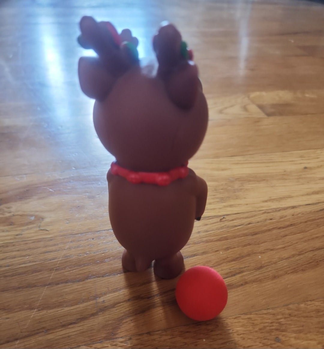 Hog Wild Holiday Reindeer Popper Christmas Toys Stocking Stuffer & 3 balls - I Bought a Yard Sale