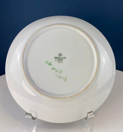 Antique Dessert Plate with Hand-Painted Strawberries. Hutschenreuther Porcelain, 1914. Modern Farmhouse, French Country. Collectible.