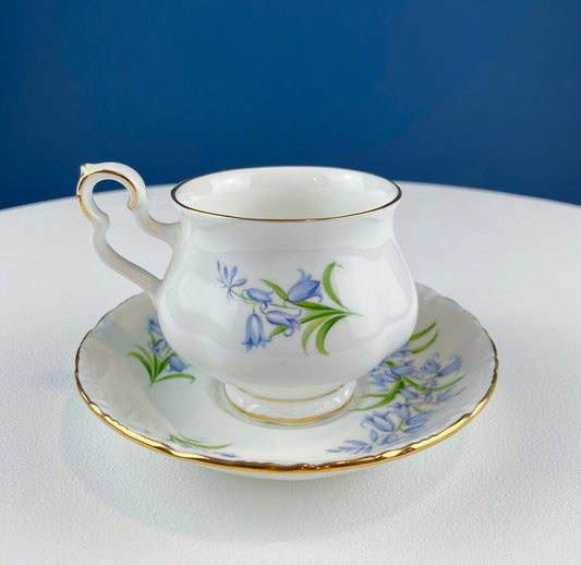 Vintage Royal Albert Teacup and Saucer: Blue Bell Sonnet Series