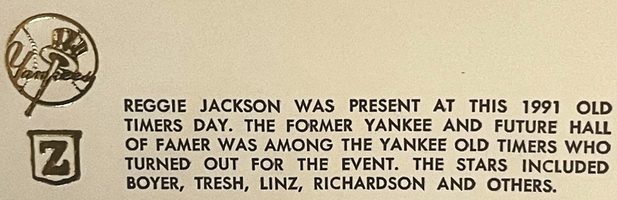 Vintage 1991 Reggie Jackson Gold Embossed Yankees Collectible Envelope