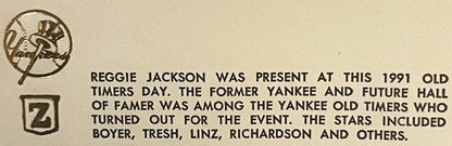 Vintage 1991 Reggie Jackson Gold Embossed Yankees Collectible Envelope