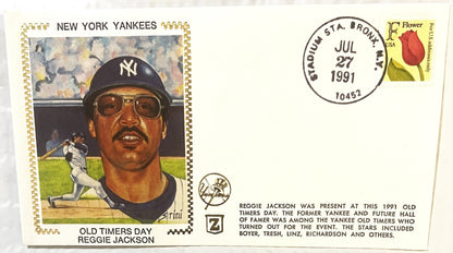 Vintage 1991 Reggie Jackson Gold Embossed Yankees Collectible Envelope