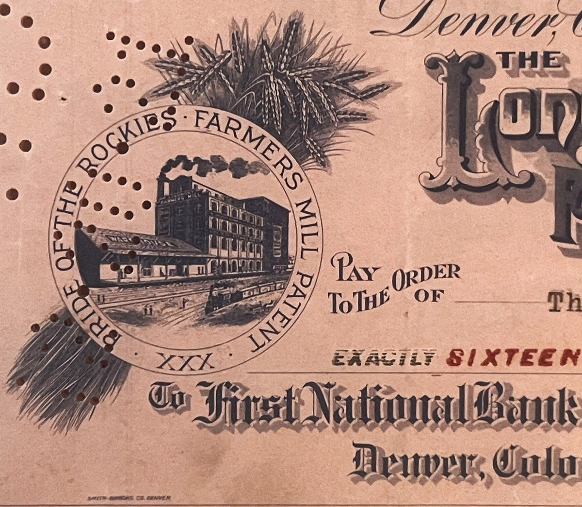 Antique 1921 Longmont Farmers Milling Voucher Check Unearthed