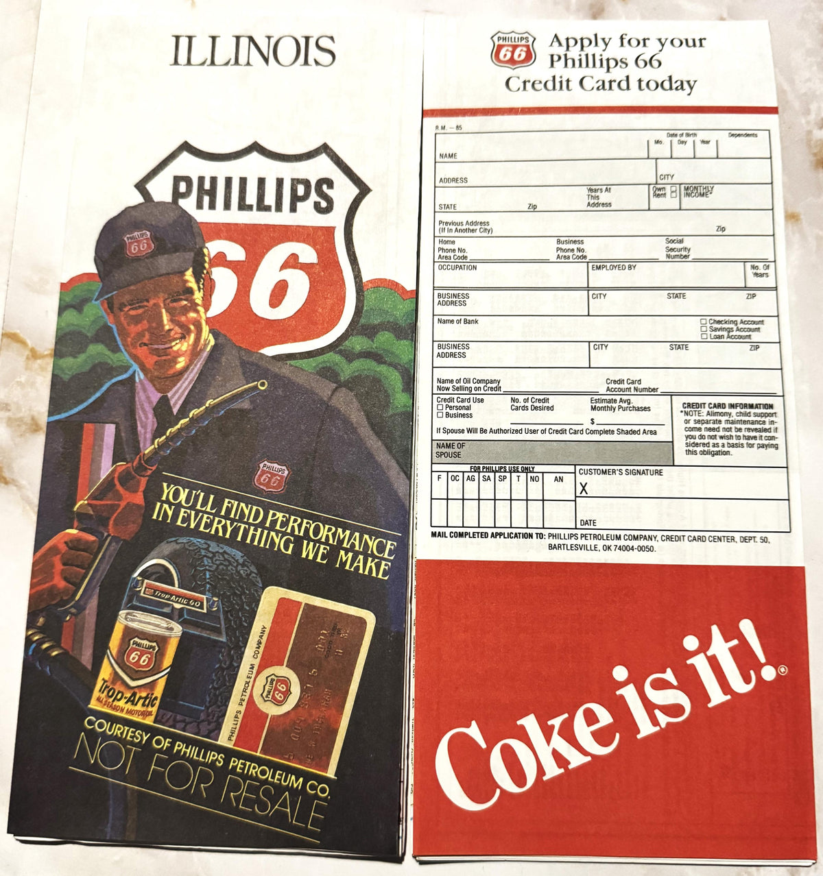 Vintage Blast from the Past Phillips 66 Illinois Coca-Cola Map Treasure