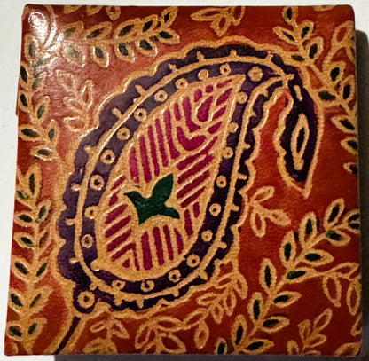 Vintage 1960s Indian Leather Coin Purse Bursts with Charm
