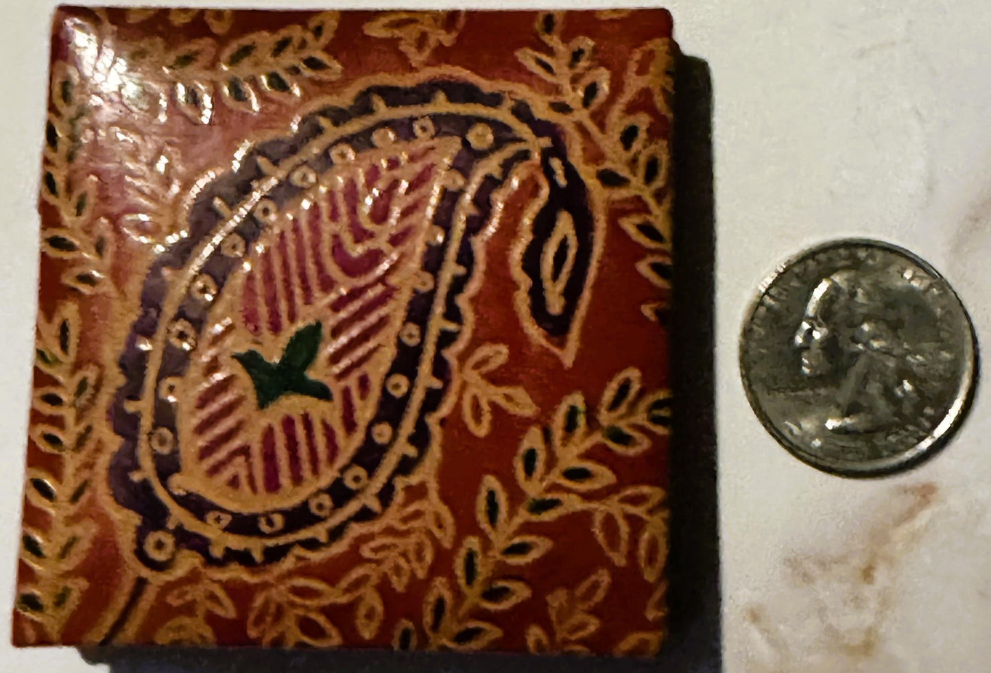 Vintage 1960s Indian Leather Coin Purse Bursts with Charm