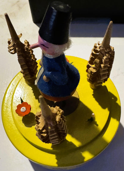 Vintage Reuge Swiss Movement Music Box 🎵 Dancing Folk Figure Lara's Theme German Erzgebirge