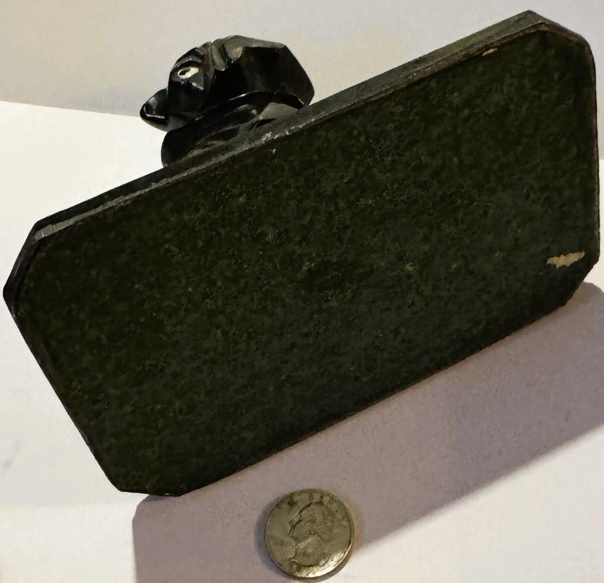 Vintage Art Deco Bulldog Inkwell Base 🐶 – Interwar European Cast Metal Desk Piece