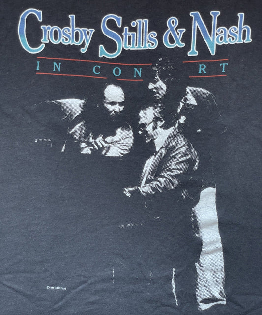 In Concert 1984 2 - Sided Black T-Shirt | Men's 100% Cotton Large Short Sleeve | - I Bought a Yard Sale