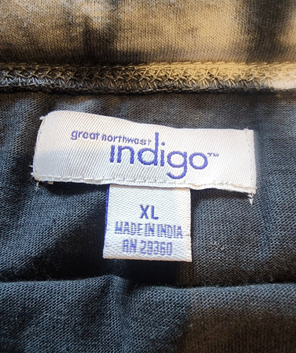 Indigo Skirt Long black & White Tie - Dyed Pull - On Maxi XL - I Bought a Yard Sale