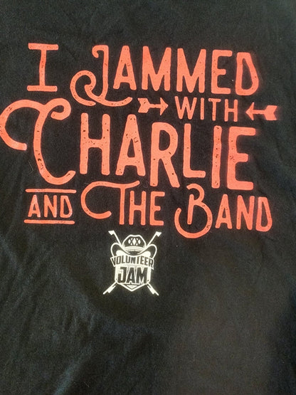 Jammed with Charlie and the Band," with the Volunteer Jam logo Black T-Shirt L - I Bought a Yard Sale