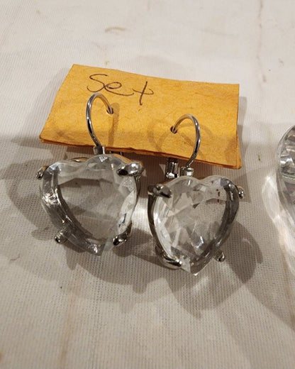 Jewelry Set Matching Adjustable Heart Ring Earrings & Pendent - I Bought a Yard Sale
