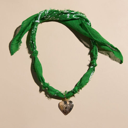 Kelly Green Bandana Necklace - I Bought a Yard Sale