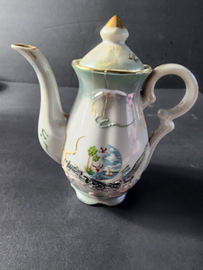Kenmar Japan vintage Florida souvenir 3D Dragonware teapot green luster with dragon - I Bought a Yard Sale