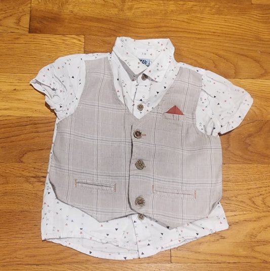 Little Lad Toddler Boy dress shirt with Vest . Size 24 Months - I Bought a Yard Sale