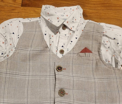 Little Lad Toddler Boy dress shirt with Vest . Size 24 Months - I Bought a Yard Sale