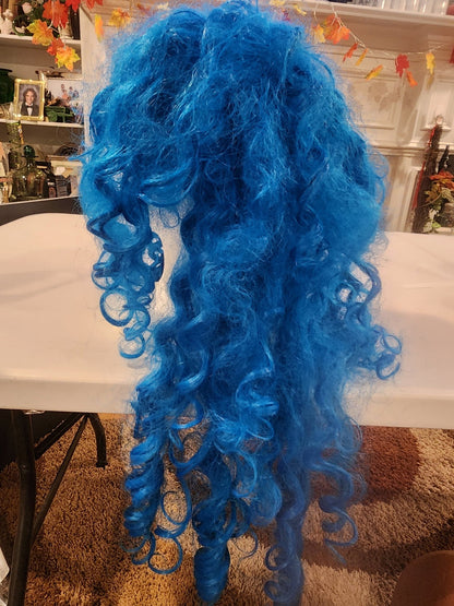 Long, Curly Bright Blue Costume Wig - Cosplay, Halloween, Dress Up - I Bought a Yard Sale