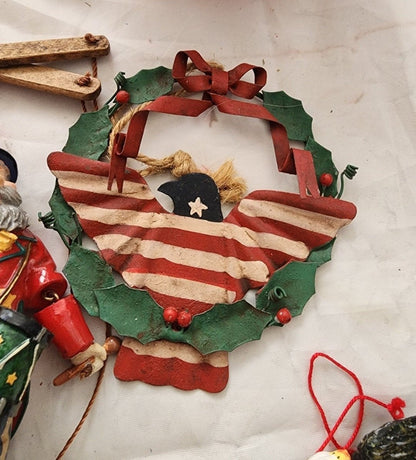 Lot of Patriotic Christmas or 4th of July Ornaments & Figurines Flag Eagle - I Bought a Yard Sale