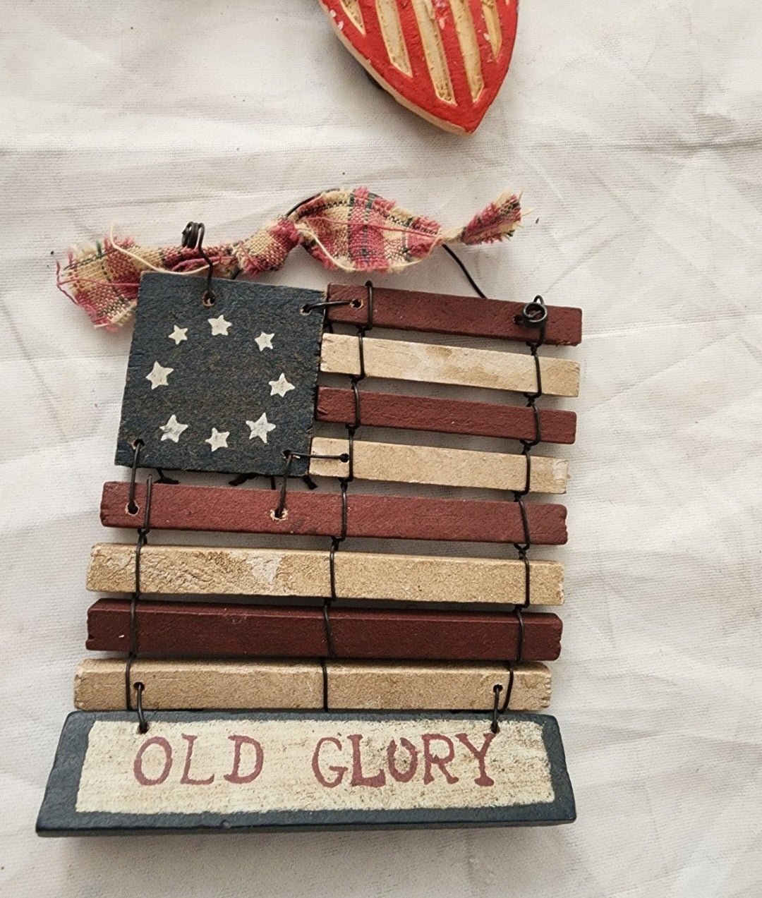 Lot of Patriotic Christmas or 4th of July Ornaments & Figurines Flag Eagle - I Bought a Yard Sale