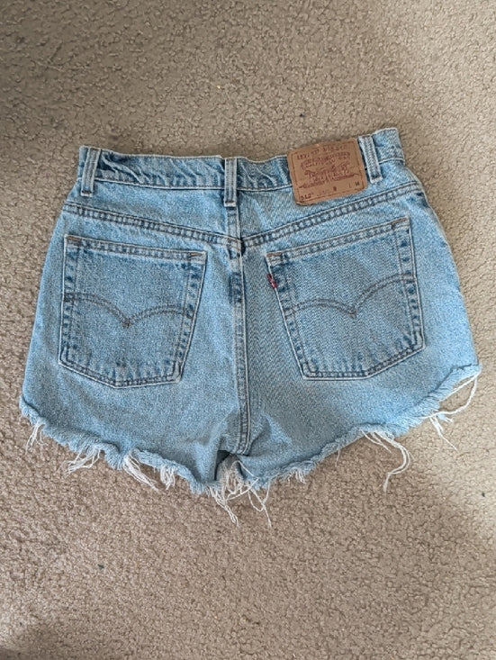Vintage Levi's Light Blue Distressed Denim Cut-Off Shorts Women's 10