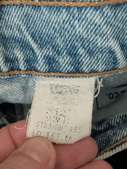 Vintage Levi's Light Blue Distressed Denim Cut-Off Shorts Women's 10