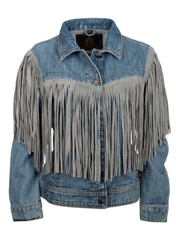 Mason Denim Fringe Jacket - I Bought a Yard Sale