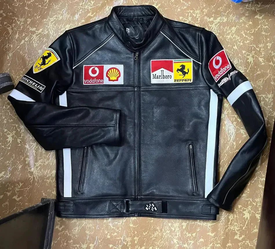 Men’s Ferrari Vintage Leather Biker Jacket - I Bought a Yard Sale