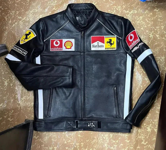 Men’s Ferrari Vintage Leather Biker Jacket - I Bought a Yard Sale