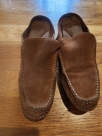 Merona Womens Shoes Size 8 Slip On Mule Loafers Brown Suede - I Bought a Yard Sale