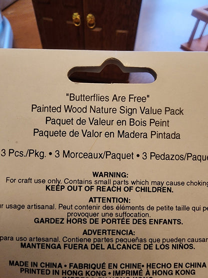 Minature Painted wood nature sign value pack Nature, Butterflies are free, Welco - I Bought a Yard Sale