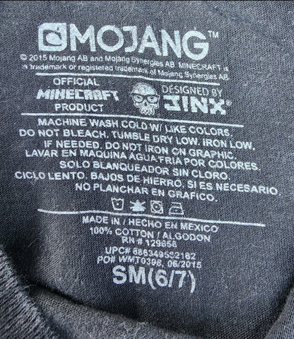 Minecraft boys youth small S black Mojang 6/7 - I Bought a Yard Sale
