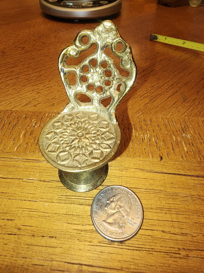 Miniature brass wine decanter and glasses and garden chair - I Bought a Yard Sale