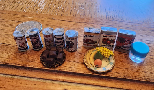 Miniature pantry items for farmhouse Dollhouse. - I Bought a Yard Sale
